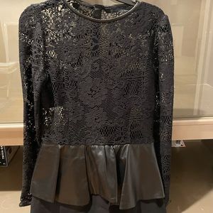 Zara black lace peplum dress